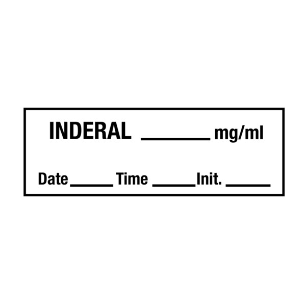 Tape, Inderal 1/2" x 500" White w/Black
